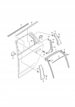 8W0839480 USZCZELKA SZYBY PRAWY TYŁ AUDI A4 B9 8W
