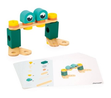 Janod Zestaw Konstruktora 50 elementów Brico'kids Klocki Narzędzia 3+