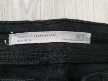 SPODNIE JEANSOWE Rurki Czarne ZARA r. 34 XS