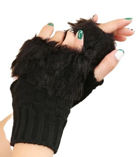 Rękawiczki FUTERKO bez palcy zimowe
