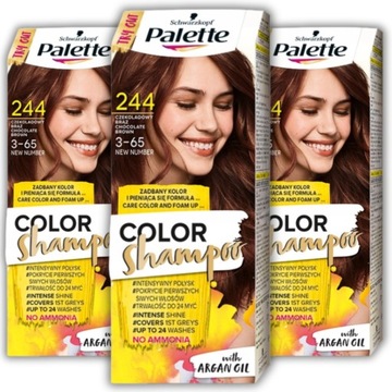 Palette Szampon Koloryzujący 244 Czekolad Brąz x3