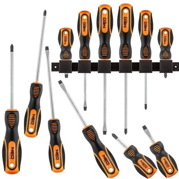 НАБОР ОТВЕРТОК NEO, отвертки с магнитом, 6 шт. 04-193 + РУЧКА TPR+ABS