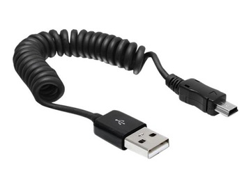 Kabel USB - Mini USB spirala 03-0.6m Szczecin