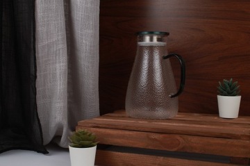 ТЕРМОСТОЙКИЙ кувшин для воды, сока, чая, стеклянная крышка, 2л, ЗЕЛЕНЫЙ