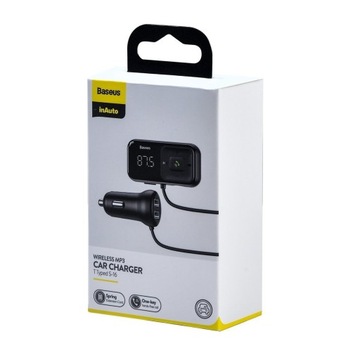 BASEUS TRANSMITER FM MP3 micro SD AUX ŁADOWARKA SAMOCHODOWA 2x USB LCD