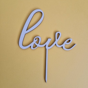 Деревянный топпер для свадебного торта «Любовь»