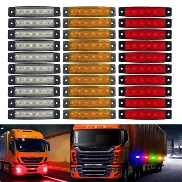 30X DIODOWE KOGUTY 6 LED STROBOSKOPY LAMPY OSTRZEGAWCZE 12V 24V