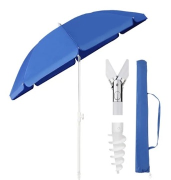 PARASOL PLAŻOWY OGRODOWY CHABROWY WKRĘTKA 160 CM