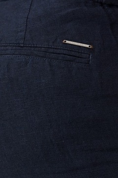 Granatowe lniane spodnie casual rozmiar 176/86