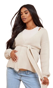 PRETTYLITTLETHING SWETER BEŻOWY CIĄŻOWY 38 1EJB
