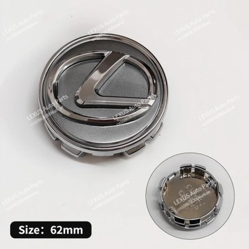 4 KS. 62MM CENTRÁLNÍ VRSTVA  NA NÁBOJE KOL DO KRYTY ZNAKY LEXUS POKLICE NX200T ES