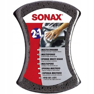 БОЛЬШАЯ ГУБКА ДЛЯ АВТОМОЙКИ SONAX, ДВУХСТОРОННЯЯ /20X15X6,5/
