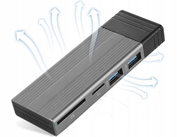 Дисковый корпус M.2 NVME SSD 2в1 с HUB USB 3.1 3.2 gen2 кард-ридер