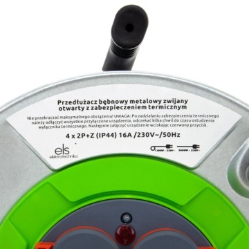 УДЛИНИТЕЛЬНЫЙ КАБЕЛЬ ДЛЯ МЕТАЛЛИЧЕСКОГО БАРАБАНА IP44 3x2,5 БАРАБАН 30М