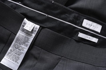 ESPRIT szary garnitur męski slim fit 40% wełna r. 46