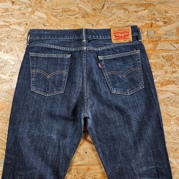 Spodnie Jeansowe LEVIS 514 Granatowe Proste Dżins Denim 34x30