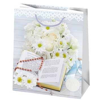 TOREBKA PREZENTOWA OZDOBNA I KOMUNII T4 19X23X10,5 WZÓR 12