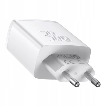 СЕТЕВОЕ ЗАРЯДНОЕ УСТРОЙСТВО 3xUSB QC PD 30 Вт БЫСТРО МОЩНЫЙ USB C USB-C БЕЛЫЙ IPHONE 15