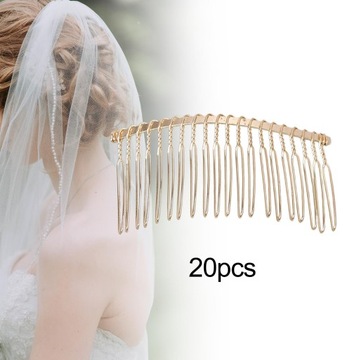 20 шт., свадебная фата, расческа для волос, свадебный зажим, металлическая проволока, золото