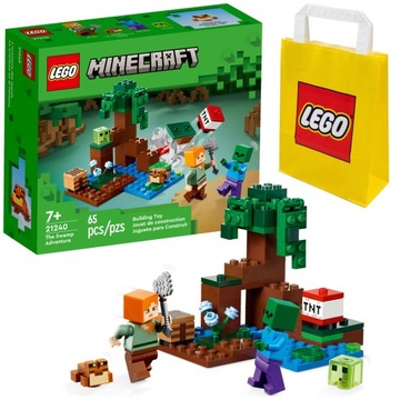 KLOCKI LEGO | MINECRAFT 21240 PRZYGODA NA MOKRADŁACH FIGURKI + TORBA LEGO
