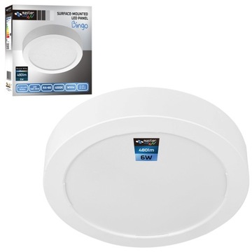 Plafon LED NATYNKOWY 6W panel okrągły LAMPA sufitowa oprawa