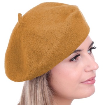 Beret wełniany z antenką francuski damski