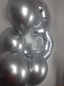 Balony Belbal 12 cali Glossy Silver 601/srebrne Chrome, 50szt