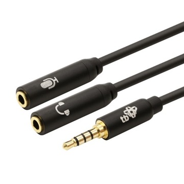 Adapter Mini Jack 4 pin - 2x minijack 3pin v4