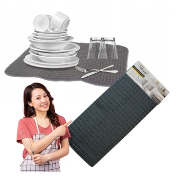 БОЛЬШОЙ КОВРИК ДЛЯ СУШКИ ПОСУДЫ MICROFIOBRA DRIPPER 50 x 40 антрацит