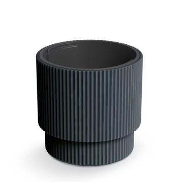 HEOS DBMIN300 ВЫСОКИЙ АНТРАЦИТОВЫЙ ЦВЕТОЧНЫЙ ГОРШОК, РЕБРИЦОВЫЙ, 10Л