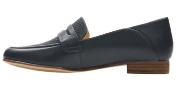 Półbuty damskie Clarks Pure Iris granatowe skórzane wsuwane 37