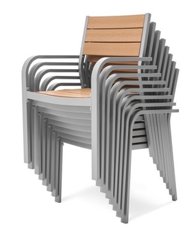 КОМПЛЕКТ САДОВОЙ МЕБЕЛИ СТОЛ 8+1 ТЕРРАСА КОРИЧНЕВОЕ ДЕРЕВО