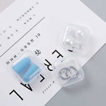 1-50pcs Mini Storage Box Transparent Square Plastic Case for Earring Ring