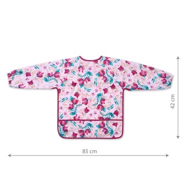 Śliniak z długim rękawem FLORAL Babyono 1477/01