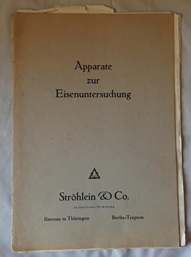 STROHLEIN APARATURA DO BADANIA ŻELAZA. Reklama ok. 1940 r
