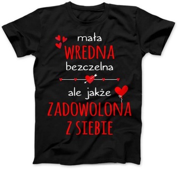 Koszulka Damska Mała Wredna Bezczelna Czarna L Prezent na Dzień Kobiet