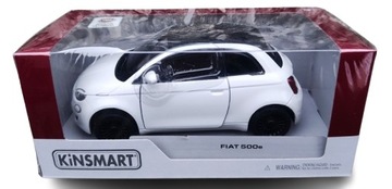 MODEL Kinsmart 1:28 FIAT 500e Biały w opakowaniu