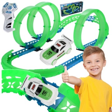 TOR SAMOCHODOWY ŚWIECĄCY 444CM GLOW TRACKS AUTO na PILOT + 3 duże pętle