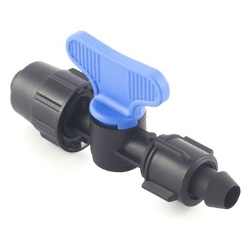 Zawór PLAST 16 QJ-wpinka 9mm z dociskiem do linii