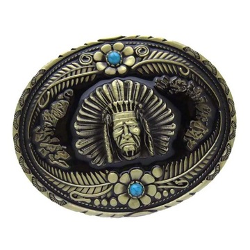 Bronze Indian Tribal Chief Pattern Vintage Hip