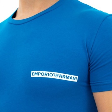 Emporio Armani t-shirt koszulka męska crew-neck niebieska M