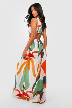 ПЛЯЖНОЕ ПЛАТЬЕ МАКСИ С ЦВЕТНЫМ УЗОРОМ AIRMAL С ВЫРЕЗАМИ PETITE BOOHOO 44