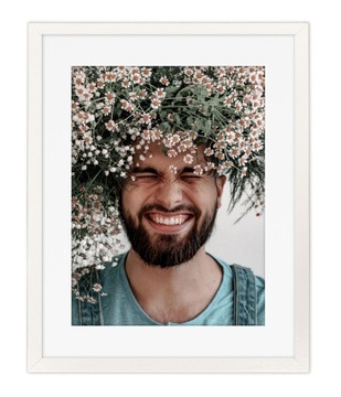 Ramka A4 21x29,7 passe-partout 15x21 Italia biała