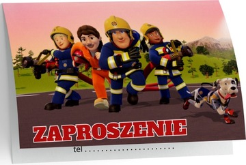 ZAPROSZENIE STRAŻAK SAM BAJKI ZAPROSZANIA URODZINOWE 20x15 cm