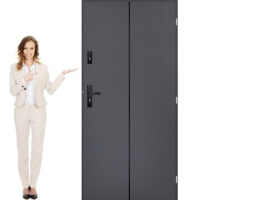 POLSKIE DRZWI ZEWNĘTRZNE INOX STEJ1S BLACK 72MM 90