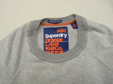 SUPERDRY szary męski bawełniany sweter sweterek O-Neck M