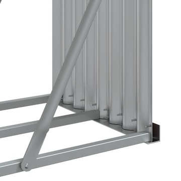 STOJAK NA DREWNO JASNOSZARY 234X45X100CM STAL GALWANIZOWANA