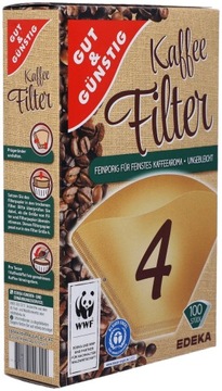 Filtry do kawy papierowe rozmiar 4 100szt Edeka DE do ekspresu ekspresów
