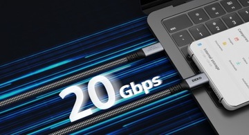 КАБЕЛЬ БЫСТРОЙ ЗАРЯДКИ USB C 100 Вт ДЛЯ ANDROID AUTO TYPE C USB3.2 КОРОТКИЙ 1 М