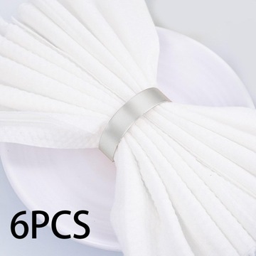 6 металлических колец для салфеток, пряжки для салфеток, декор для вечеринок, обедов, мероприятий, серебристый